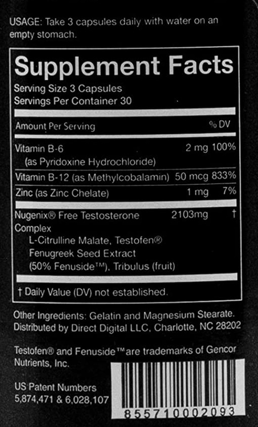 Nugenix Free Testosterone Booster Ingredients